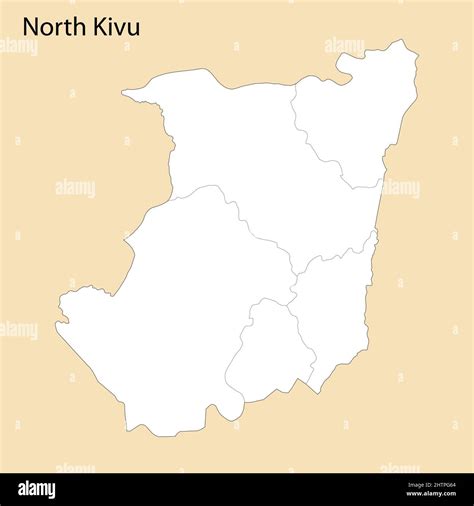 High Quality Map Of North Kivu Is A Region Of Dr Congo With Borders Of The Districts Stock