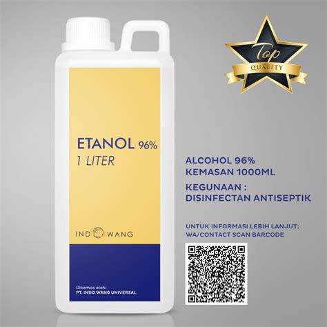 Jual Etanol Alkohol 96 1 L Non Food Grade Shopee Indonesia