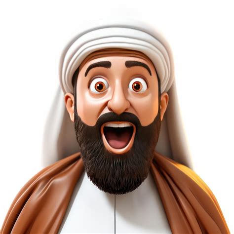 Premium Photo 3d Arabic Man With Surprised Shock Cart