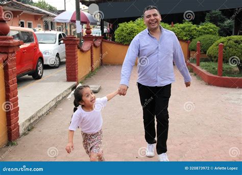 Single Dad Plays With His 5 Year Old Latina Daughter In The Park They Run And Have Fun To