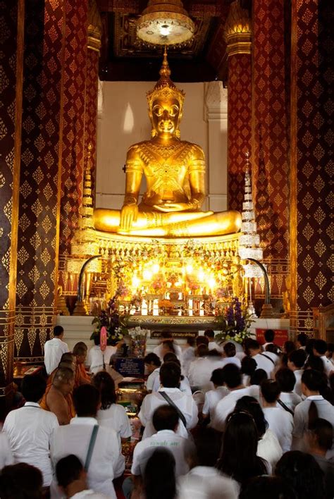 Buddhism Thai Peoples Worship On Main Buddha In Temple Editorial Photo