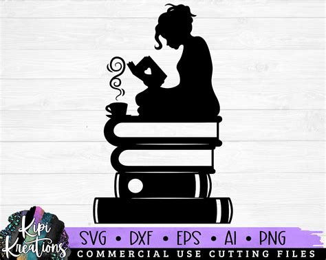 Girl On Books Svg Book Reading Svg Book Svg Reading Svg Etsy Australia