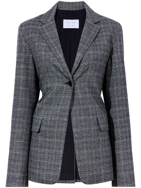 Proenza Schouler White Label Plaid Tied Waist Blazer Farfetch