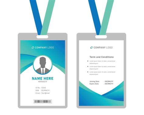 Modern Identity Card Design For Corporate With Mockup Minimal Blue Id