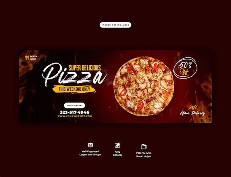 Plantilla De Banner De Portada De Facebook De Menú De Comida Y Pizza Deliciosa Archivo Psd Gratis