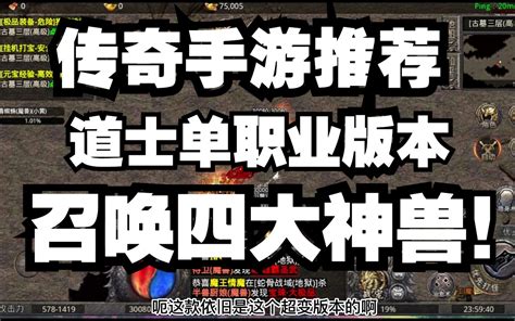 传奇手游单职业：道神传奇超变版！召唤四大神兽宠物作战，上线月灵buff加满 哔哩哔哩