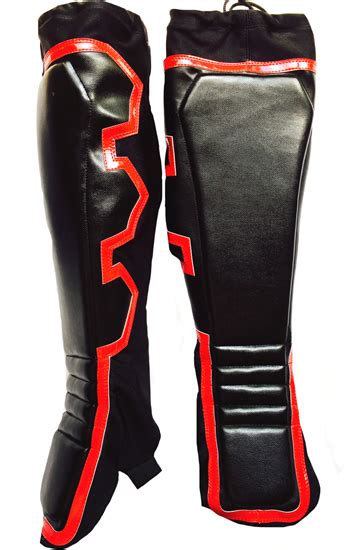 Black Red Point Border Wrestling Kickpads