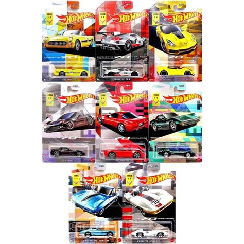 Hot Wheels Set Miniaturas Anos Corvette GRT E Carrinho De Brinquedo Magazine