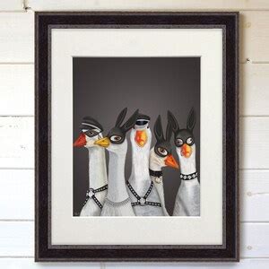 Erotic Art Geese Guys Gay Wall Art Bondage Art Kinky Bedroom Decor Above Bed Art BDSM