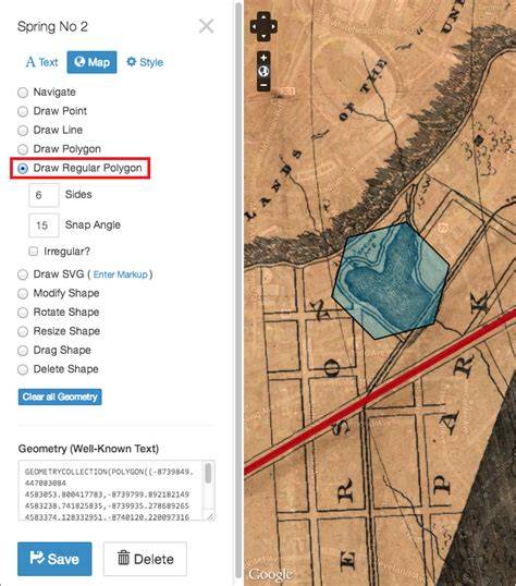 Map Tab Drawing Geometry