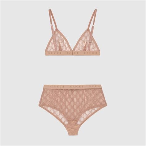 GG Tulle Lingerie Set In Pink Undefined GUCCI SI