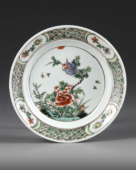 A CHINESE FAMILLE VERTE DISH KANGXI PERIOD 1662 1722