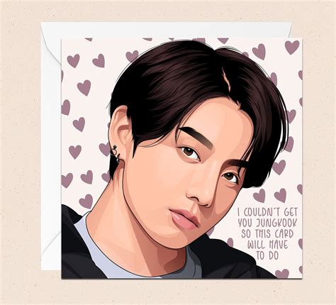 Bts Jungkook Greetings Card With Envelope K Pop Birthday Etsy Uk Musica