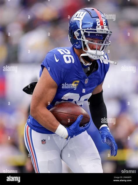 New York Giants Running Back Saquon Barkley 26 Runs A Drill During