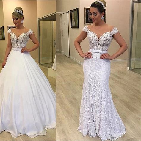 Vestidos De Casamento De Sereia Vestidos De Noiva 2 Em 1 Trem