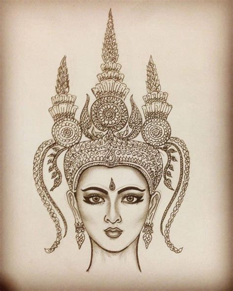 Apsara Tattoo Drawing