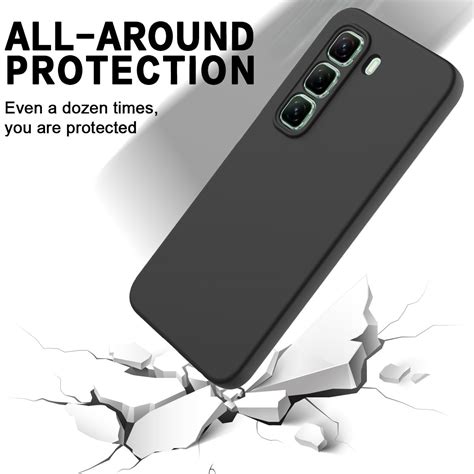 For Infinix Hot Pro G Solid Color Liquid Silicone Dropproof Full Coverage Phone Case Black