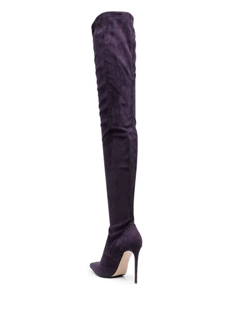 Le Silla Eva 120mm Suede Thigh High Boots Purple FARFETCH