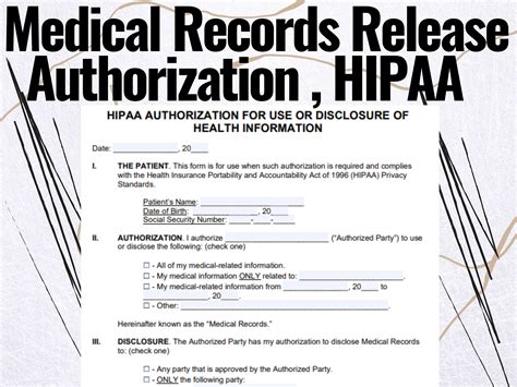 Medical Records Release Authorization Hippa Hippa Forms Hippa