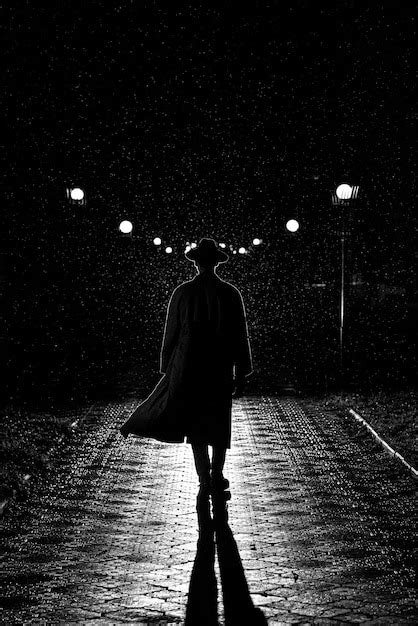 Silhouette Sad Man Walking