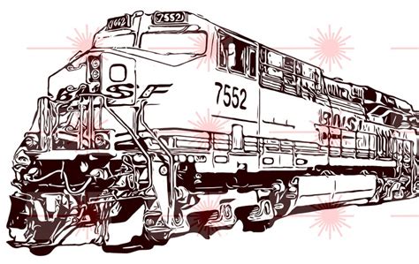 Bnsf Train Locomotive Png Svg Dxf Eps Vector Files For Etsy