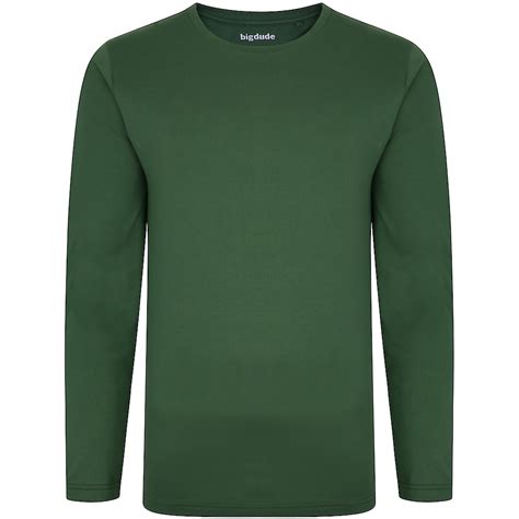 Bigdude Long Sleeve T Shirt Deep Green Bigdude