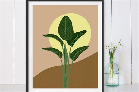 Banana Leaf Wall Art Art Print Leaf Print Sun Print - Etsy