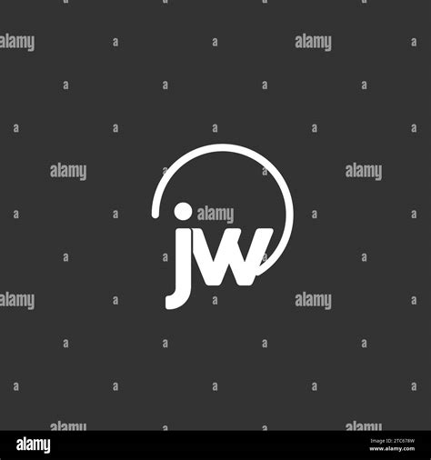 JW Initial Logo With Rounded Circle Vector Graphic Stock Vector Image