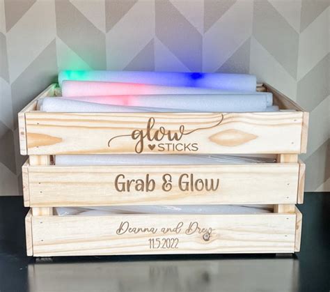 Grab Glow Glowsticks Wedding Couples Personalized Engraved Etsy