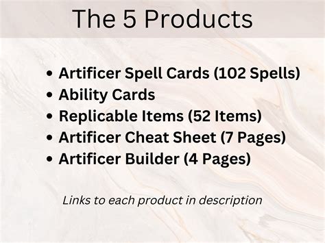 Artificer Bundle Dnd Artificer Pack Artificer Spell Cards Etsy