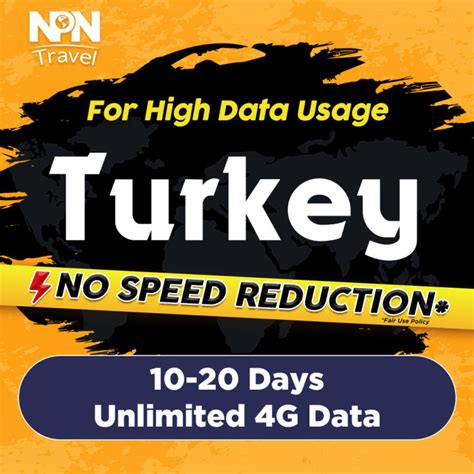 Turkey SIM Card 10 20 Days Unlimited 4G Data Store Pickup High