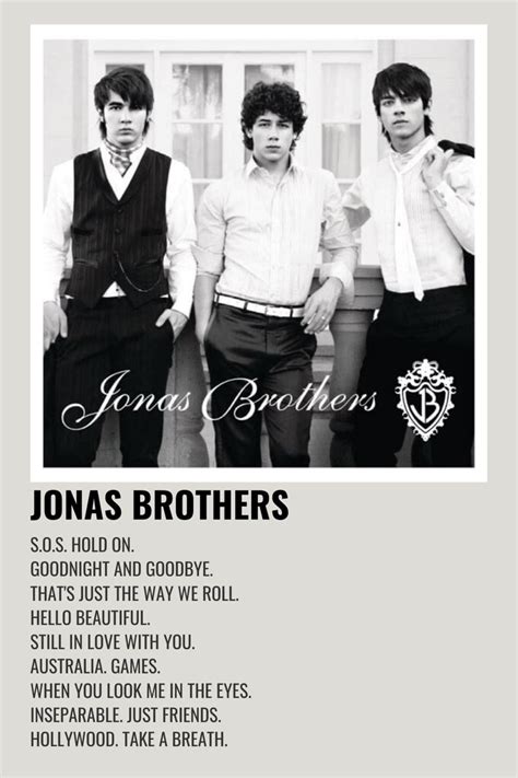 Jonas Brothers Poster - Black and White Music Album Cover