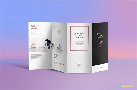 Free 4-Fold Brochure Psd Mockup – Creativebooster with Quad Fold ...