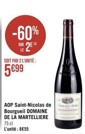 Promo Aop Saint Nicolas De Bourgueil Domaine De La Martelli Re Chez