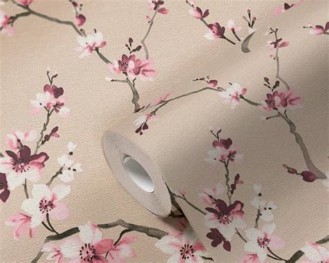 Japanse Kersenbloesem Sakura Behang Aziatisch Roze Grijs Beige