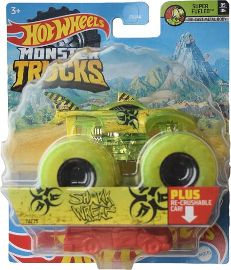 Amazon.com: Hot Wheels Monster Trucks Shark Wreak - Re-Crushable 74/75 ...