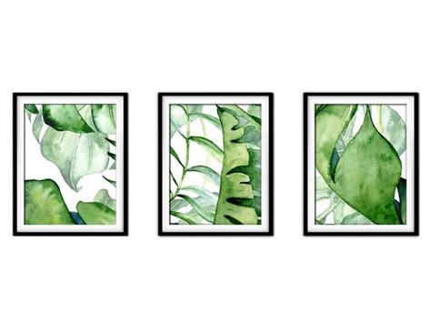 Quadro Decor Canvas Preto 45x96 Folhas Tropicais Modelo 40 Crie Life