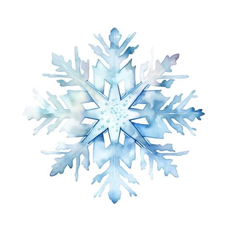 Premium Ai Image Watercolor Snowflake Isolated On White Background