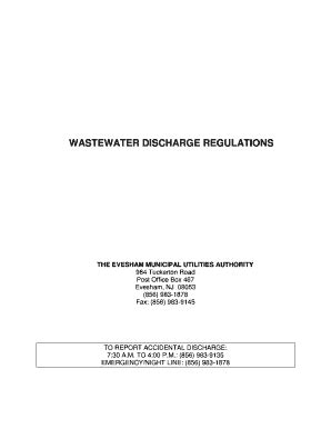 Fillable Online WASTEWATER DISCHARGE REGULATIONS Fax Email Print