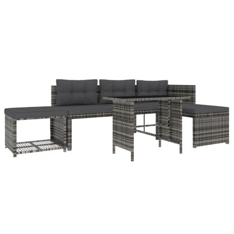 Mobilier D Ner De Jardin Pcs Et Coussins Gris R Sine Tress E