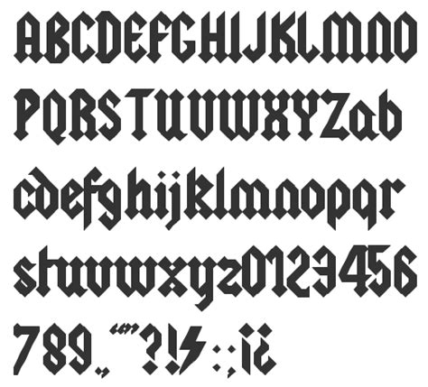 a blackletter / tattoo typeface based on the AC DC logo), Code (2011 ...