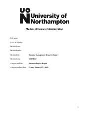 Assignment Docx Masters Of Business Administration Full Name Uon Id