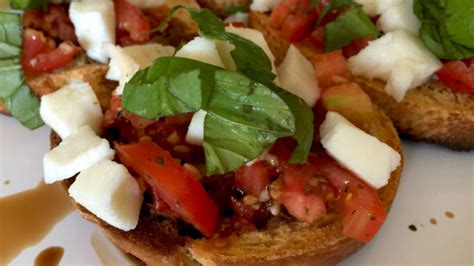 Tomato Basil Caprese Bruschetta With Mozzarella And Balsamic Vinegar