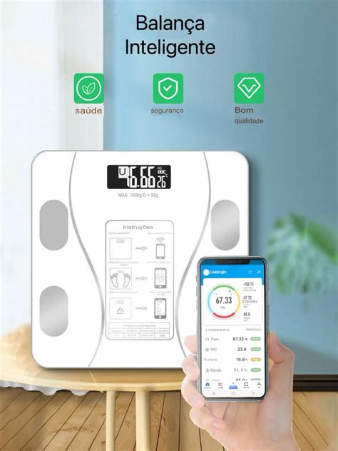 Balança inteligente corporal de vidro escala eletrônica carregamento