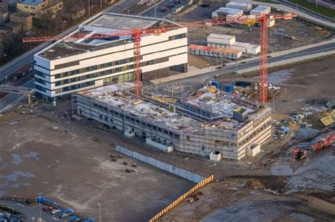 Luftaufnahme Bochum Erweiterungs Neubau Baustelle am Gebäudekomplex