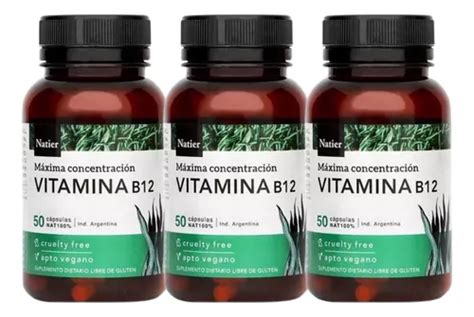 Suplemento Vitamina B12 Vegana Natier 50 Cápsulas Pack X3 Envío gratis