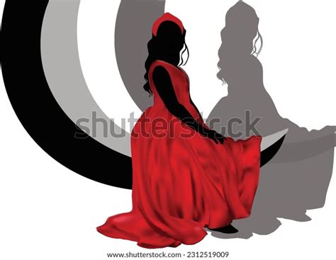 Illutration Woman Red Dress Silhouette Isolated Stock Vector Royalty Free 2312519009