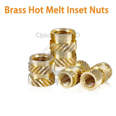 Jual Brass Hot Melt Thread Inserts Nut M2 M3 M4 M5 M6 Double Twill Knurled M4 4x6 Jakarta