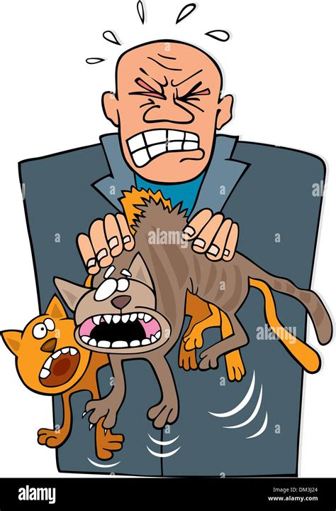 angry man with rude cats Stock Vector Image & Art - Alamy