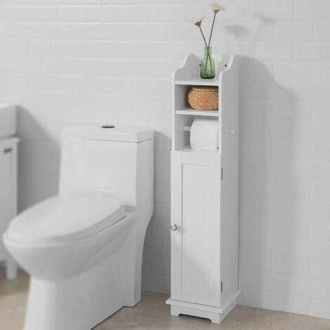 Support Papier Toilette Armoir Toilettes Porte Brosse WC En Bois